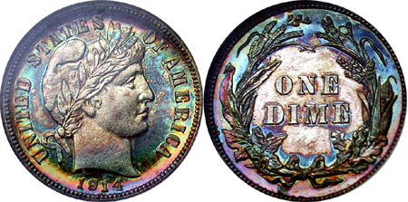 1914 Proof Barber Dime